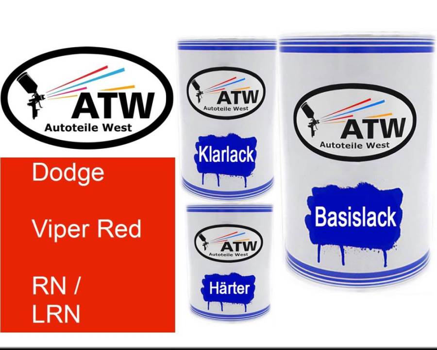 Dodge, Viper Red, RN / LRN: 500ml Lackdose + 500ml Klarlack + 250ml Härter - Set, von ATW Autoteile West.